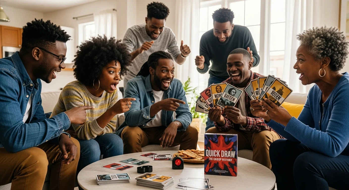 Quick Draw: The Group History: A fast-paced word association game that tests shared history.